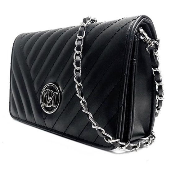 Women’s Crossbody Bag Studio Badgley Mischka Bag Black Vegan Leather AUTHENTIC - Picture 5 of 6